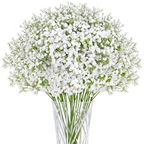 DomeStar Babys Breath Artificial Flowers - 11PCS 21" Real Touch Fake Gypsophila Bouquet for Wedding Centerpieces, Home Table Decor, DIY Floral Arrangement