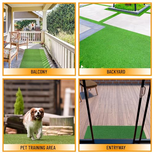 Ottomanson Artificial Turf Golf Hitting Mat 3' x 6' Indoor/Outdoor Waterproof Synthetic Fake Grass for Putting Practice Baseball Football Sports Gym Backyard, Custom Size 2' up to 30' (Pack of 2) - size: 3' x 6' (Pack of 2)