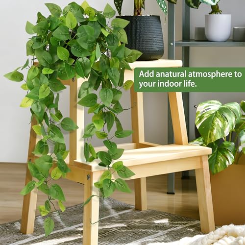 Waipfaru Fake Hanging Plants, 2pcs Artificial Potted Plant, Faux Ivy Pothos Vines Greenery for Wall Home Bedroom Living Room Aesthetic Kitchen Office Aesthetic Kitchen Indoor Outdoor Decor - color: Epipremnum Aureum, size: 2Pcs Plants with Pot