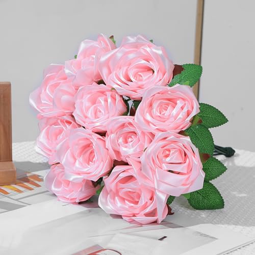 Time-Saving Pre-Fold Satin Petals (100Pcs), for DIY Eternal Rose Bouquets, Perfect for Wedding, Graduation, Valentine's Gift,Half-Finished Crafting DIY Eternal Flowers - color: 100 Pcs Baby Pink