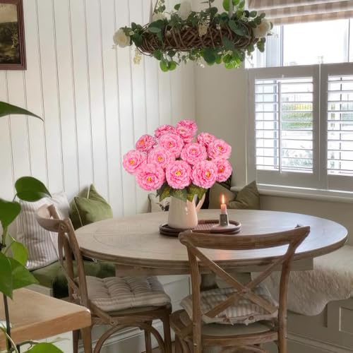 2 Pcs Artificial Flowers Zinnias Silk Flowers with Stems Zinnia Elegans Artificial Flowers for Outdoors Floral Arrangements Table Centerpieces Wedding Party Home Spring Summer Decor Pink - color: Pink
