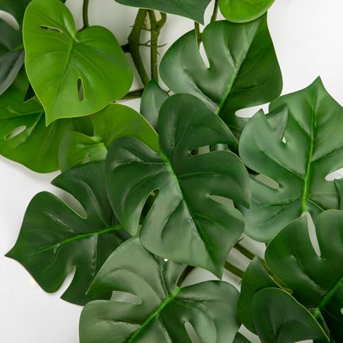 2Pcs Artificial Monstera Leaves Vines 4ft Fake Hanging Plant Ivy Vines Greenery Garland Faux Tropical Vine Decor for Wall Jungle Luau Beach Birthday Party Indoor Outdoor Home Décor - color: Monstera#style 2