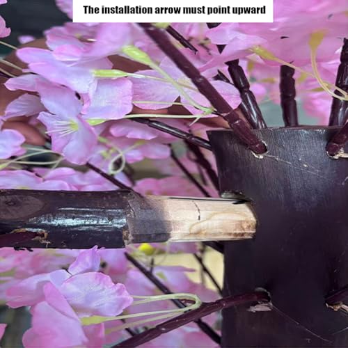 Japanese Artificial Cherry Blossom Trees Wishing Tree Handmade Shopping Wedding Party Indoor and Outdoor Decoration Artificial Cherry Blossom Tree,Pink,H6.5*L6.5ft | Fake Japanese Sakura Tree for Wedding, Banquet, Mall, Indoor and Outdoor Decoration,Stage