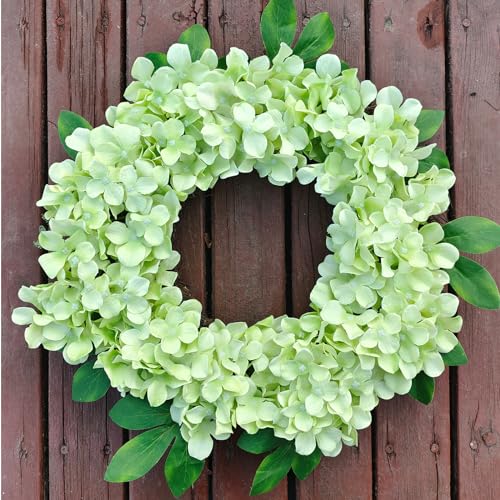 20 Pcs Green Hydrangea Artificial Flowers Bulk, Faux Hydrangea Flowers Heads, Artificial Fake Silk Hydrangea Flowers with Stems, Green Flowers Artificial for Decoration Wedding Décor Crafts - color: Green, size: 20 Pcs