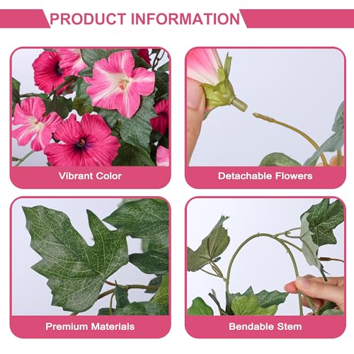 HyeFlora Artificial Flowers for Outdoors 2PCS Faux Petunias Silk Fake Flowers for Outside Planter UV Resistant Realistic Home Garden Porch Decor (Pink) - color: Pink