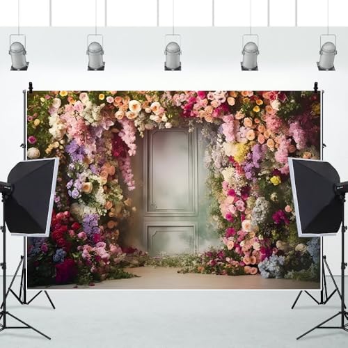 Wedding Flowers Backdrop White Red Pink Rose Flowers French Style Frame Wall Nature Garden Flower Backgrounds for Bridal Shower Wedding Ceremony Birthday Party Photo Booth Props Vinyl 12x6ft - size: 12x6FT