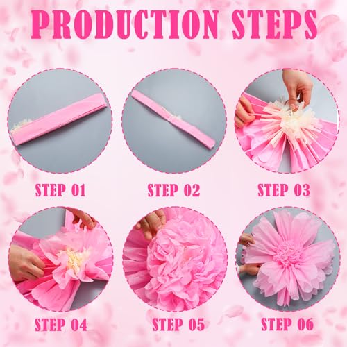 Giegxin 6 Pcs 31.5", 24" Orange Giant Paper Flower Rose Red Large Tissue Paper Flower for Wall Big Colorful Floral Decorations for Wall Wedding Bridal Shower Baby Shower Mexican Fiesta Crepe Birthday - color: Rose Red,Orange, size: 31.5", 24"