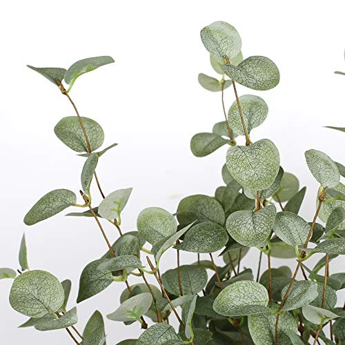 6 Pcs 27" Eucalyptus Stems Greenery Stems Eucalyptus Leaf Spray in Green Silk Plastic Plants Floral Artificial Plants for Home Party Wedding Decoration - color: Green - 6 Pcs