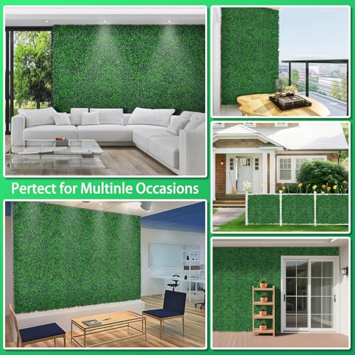 Yangrass Artificial Greenery Wall Roll,40"x 120"(33.33 sq.ft) UV-Anti Faux Boxwood Roll Panels Greenery Backdrop, Vine Leaf Fence Panels for Garden Fence Covering Privacy, Outdoor Indoor Home Decor - size: 40x120 IN