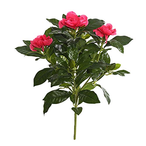 Vickerman 14.5" Artificial Beauty Polyester Gardenia Flower Bush - Premium Faux Floral Decor for Wedding or Everyday Arrangements - Maintenance Free Flowers - color: Pink
