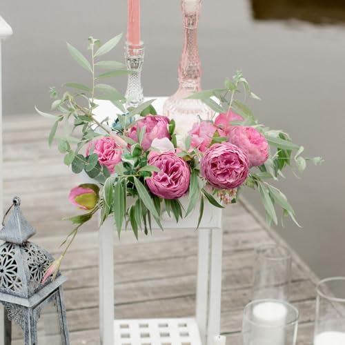 Artificial Peony Flowers, 2Pcs Silk Peonies Fake Peony Bouquets for Home Wedding Office Party Decor (Pink) - color: Pink（2pack）
