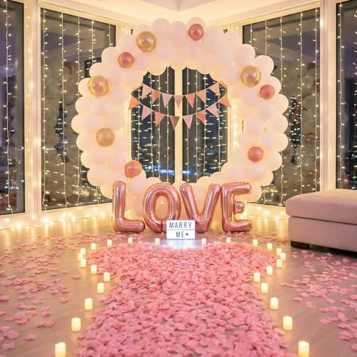 Anwyll 3000Pcs Pink Rose Petals - Artificial Faux Flowers Fake Rose Petals for Wedding Proposal Engagement Romantic Night Anniversary Valentine's Galentine's Day Decoration Home Room Party Decor - color: Pink