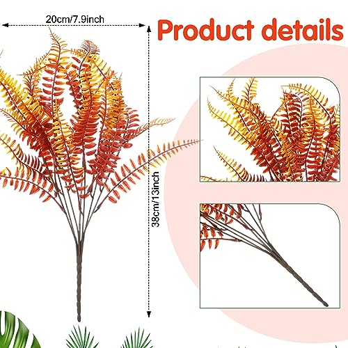 Cindeer 24 Bundles Artificial Flowers Planters Bulk for Outdoors, UV Resistant Artificial Fake Greenery Plastic Faux Flowers Plant Outdoor Indoor Spring Summer for Decors Wedding(Fall Color) - color: Fall Color