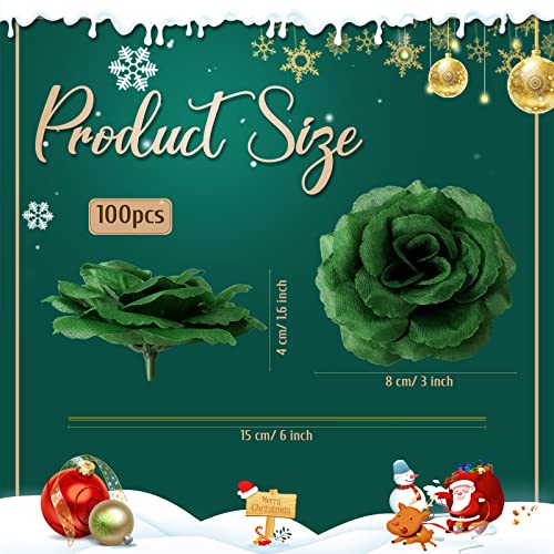 Yunlly 100 Pcs Artificial Flowers Fake Silk Roses Long Stem Rose Bouquet Wedding Party Home Decor for DIY Baby Shower Centerpieces Tables Home Decorations(Green) - color: Green