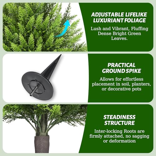 31" Artificial Cedar Topiary Ball Trees with Ground Spike,2 Pack Fake Bushes Shrubs Pine, UV Resistant Faux Evergreen Cypress Tree Plants for Indoor Outdoor Planters Front Porch Garden Decor