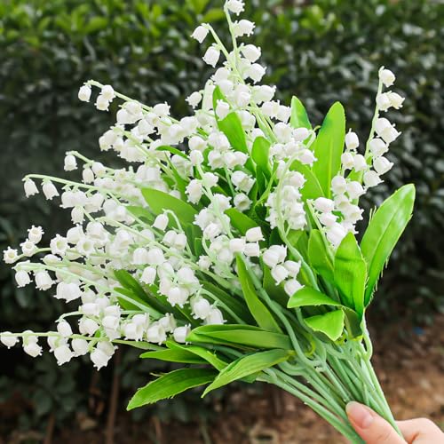 Artificial Flower Bellflower Simulated Lily of The Valley Home Soft Decoration Wedding Valentine's Bouquet Green Plants (35 * 19 * 8cm) - size: 35*19*8cm