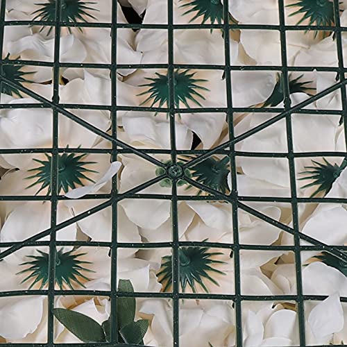16"x 24" Artificial Flower Wall Panels, Silk Flower Panels for Outdoor Garden Backyard Fence Privacy Screen and Indoor Wall Decor (6Pcs Champagne) - color: 6Pcs Champagne