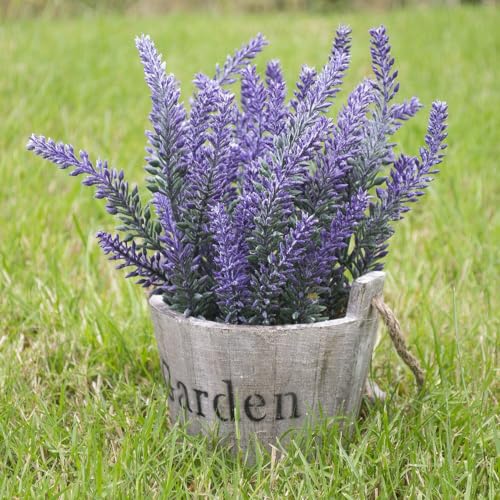CATTREE Artificial Plants, Fake Lavender Flowers Plastic Plant Lifelike Flower for Indoor Outdoor Home Garden Balcony Party Wedding Bridal Bouquet DIY Decor Planter Filler Decoration Purple 12 Bundles - color: Lavender - Purple - 12 Pack