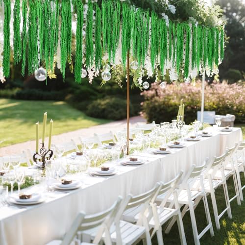 Suncalla Spring Natural Dried Amaranthus Hanging Flowers Amaranthus Artificial Flowers for Wedding Arch Bouquet Floral Garland Wall Home Decoration - color: Apple Green