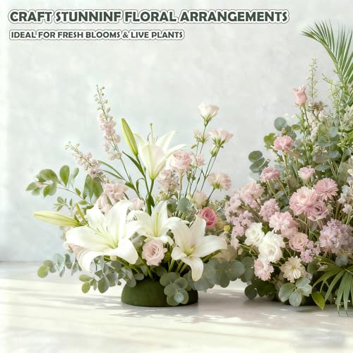 TS-MAYKA 2 Pcs Floral Foam Half Balls 5.5"W x 2.76"H, Green Round Styrofoam Half Sphere for Fresh and Artificial Flower Arrangements, Dry Wet Flower Foam Blocks for Craft, Party, Home Decor (5.51″)
