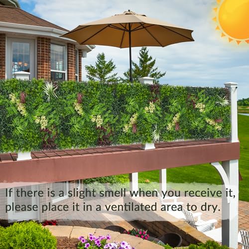 Artificial Ivy Boxwood Roll: 48"x120" UV Resistant Green Leaves Faux for Interior Backdrop,Garden and Indoor Outdoor Wall&Fence Covering Privacy, Party Wall Greenery Decor - size: 48"x120"(1P)
