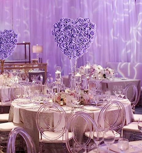 Foam Roses,200Pcs Purple Rose 1.97in Foam Flowers Artificial Rose Flower Heads for Crafts DIY Wedding Centerpieces Arrangements Home Decorations(Purple) - color: Purple