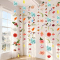 6 Pcs 35.4 Inch Artificial Pastel Flower Garlands with 3 Pcs 10 Ft Wedding Tulle Table Runner Wildflower Vines Floral Table Runner Garlands for Wedding Bridal Shower Spring Tea Party - style: Vibrant Wildflower