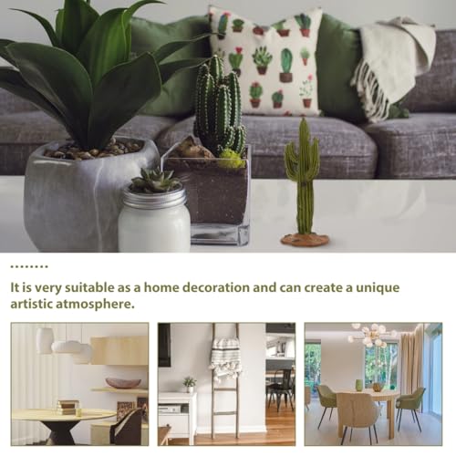 Healifty 3Pcs Simulated Cactus Decor Set 5.51X6.73X2.24In Faux Cactus Tabletop Ornament for Home Office Desktop Decoration Easy Care Artificial Plants