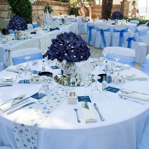 11.81 Inch Hydrangea Flower Balls for Centerpieces - 12 PCS Artificial Floral Arrangement Large Fake Silk Kissing Ball for Wedding Table Home Party Decor - Navy Blue - color: Navy Blue-11.81 Inch-12 Pcs, size: Large Size