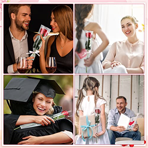 Yexiya Single Rose Sleeve Bouquet Bags for Flowers Floral Packaging Bag Single Flower Wrapping Paper Flower Bouquet Sleeves for Mother's Day Valentine's Gift Wedding(200 Pcs,White) - color: White
