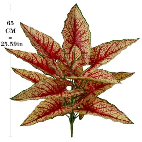 Aglaonema Plant with Variegated Green and Red Leaves, Fake Tree Leaf Simulation Flower Bonsai for Party Decoration Artificial Plants Floor Home Room Decor Ornament (Red No Flowerpot, 60cm) - color: Red No Flowerpot, size: 60cm