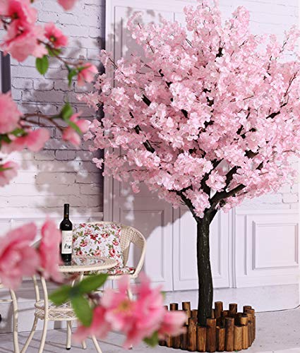 Artificial Cherry Blossom Trees Handmade Light Pink Tree Indoor Outdoor Home Office Party Wedding (5FT Tall/1.5M) - size: 5ft