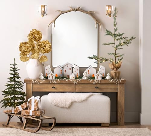 Hollyone 3Pcs Christmas Flowers Gold Artificial Hydrangea Flowers 26.8inch Fake Hydrangea Flower Floral Arrangements Bouquets Xmas Faux Hydrangea Stems Wedding Party Centerpieces Christmas Home Decor - color: Gold - Hydrangea