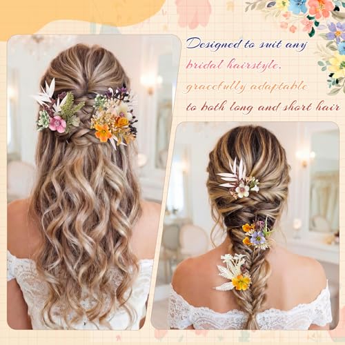 Thiccywoov 6 Pcs Flower Hair Clip, Boho Bride Floral Hair Pin Wedding Flower Accessories for Women Mother Summer Gifts Flamenco Dancer Bridal Wedding Party Supplies Decor (Multicolor) - color: Multicolor, style: Bohemian