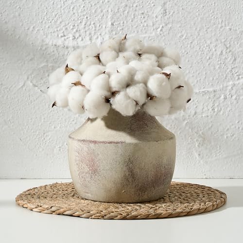 SIDUCAL Ceramic Decorative Flower Vase, 5.39 inch Pottery Farmhouse Rustic Vase, Small Terracotta Vases for Home Decor, Table, Living Room, Bathroom, Shelf, Mantel Decoration, Terra - color: 106-terra