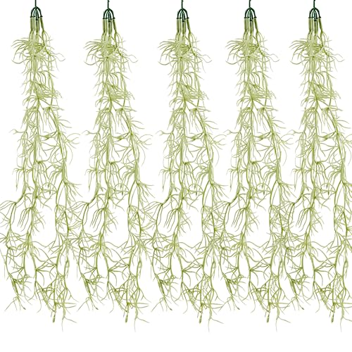 COTSEN 5 Pack Spanish Moss Faux Greenery Moss Fake Vines Moss Hanging Plants for Potted Plants Artificial Hanging Moss Garland Used for Family Indoor and Outdoor Gardens Decoration