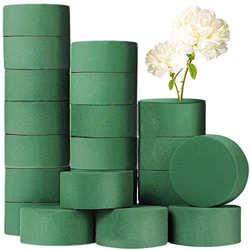 20 PCS Round Floral Foam,Green Wet Foam Block,Wet Florist Floral Foam Block Flower Arrangement Supplies for Wedding Aisle Flowers,Party Decoration - color: 20 PCS