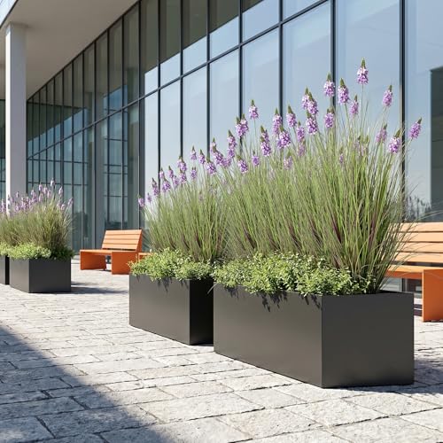 Fake Plants 47in - Artificial Grass with Hyacinth Flowers, 2PC Faux Plants with Pot for Indoor Outdoor,4FT Tall Grass Fake Greenery with Pot, Home Wedding Decor, Housewarming Gifts, Purple - color: 1.2m Purple2