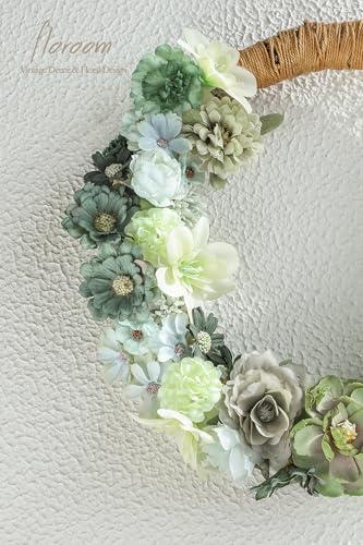 Floroom Mini Artificial Flower Heads Sage & Olive Green Fake Peony Daisy Rose Multicolor Small Faux Silk Flower Heads for Cake Craft Garland Wedding Party Graduation Cap DIY Home Decoration, 0.8"-3.6" - color: Olive Sage Green