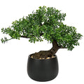 Artificial Bonsai Tree Juniper Faux Plants Indoor Fake Plants Decor with Ceramic Pots for Home Table Office Desk Bathroom Shelf Bedroom Living Room Farmhouse Decorations - style: Ficus