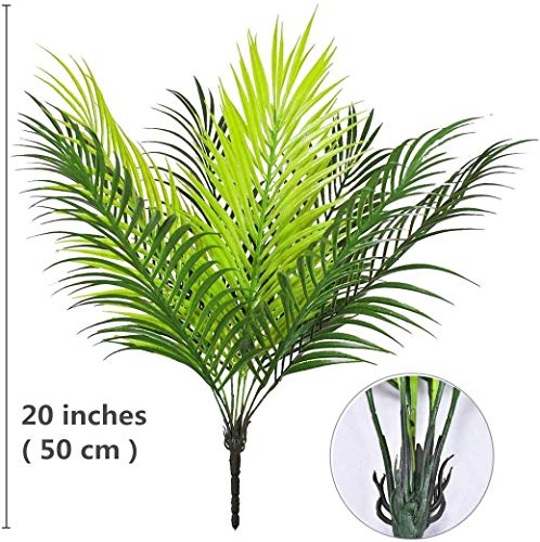 Artificial Palm Plants, Plastic Tropical Palm Tree Shrubs Fake Greenery Decor for Outdoor Indoor Home Garden Verandah Party Wedding Table Centerpieces DIY Christmas Decoration Planter Filler 2 Pack - color: Palm Plants / 2pcs