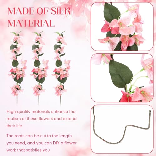 30 Pcs Artificial Faux Bougainvillea Fake Flower Silk Bougainvillea Branches UV Resistant Outdoor Indoor Decoration for Wedding Home Centerpieces Outside Decor (Peach Pink) - color: Peach Pink