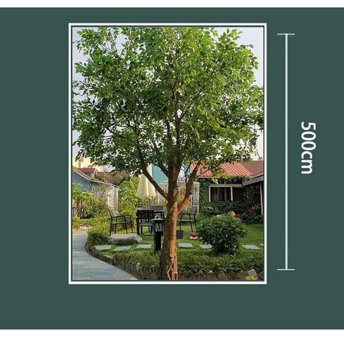 Large Artificial Ficus Tree - Realistic Fake Tree with Silk Leaves and Natural Wood Trunk - Indoor Home Office Decor - 1.5mx1.2m - size: 1.8*1.8m/70*70in