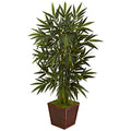 Nearly Natural 4ft. Bamboo Artificial Tree in Bamboo Square