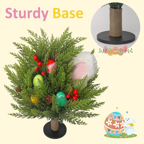 Allesgute Easter Decorations,1Pcs Artificial Easter Egg Flower Table Ornaments, Eggs Berry Picks with Bunny Ears, Easter Decorations for homeDecor, DIY, Weddings, Spring Celebrations