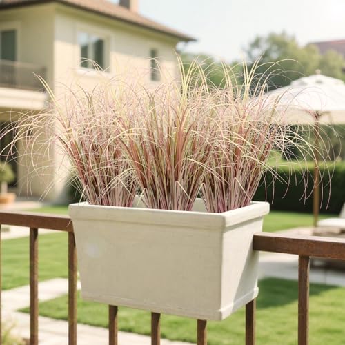 100Pcs Artificial Grass Plants, Faux Shrubs Wheat Grass, Artificial Tall Grasses Fake Plants for Outdoor Decor,Artificial Greenery Stems Weed for Room Indoor Home Decor（Light Purple） - color: Light Purple, size: 100Pcs