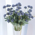 LVEFIT 10 Pcs Dusty Blue Kiku Flower Fake Mums Long Stem Flowers,Faux Kiku Flower Bulk,Silk Flowers Mini Chrysanthemum Floral Arrangements,Artificial Flowers Chrysanth Mini Fake Flower - color: Dusty Blue