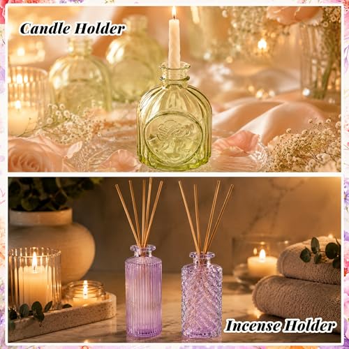 12 Pack Glass Bud Vase Set, Small Flower Vase Set Bud Vases for Wedding Centerpiece Table Decor, Vintage Small Vases for Room Home Dining Party Table Center Decor (Colorful Set, 12 Pack) - color: Colorful Set, size: 12 Pack