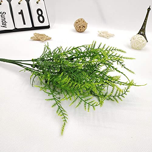 Artificial Plants, Plastic Shrubs Fern Grass Leaves Fake Bushes Outdoor Indoor Greenery Home Garden Décor Verandah Planting Filler Table Centerpieces Arrangements DIY Decoration 4 Pack - color: Fine Grass/ 4 Pcs