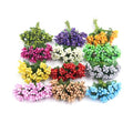 Rikyo 144Pcs Multicolor Mini Flower Stamens Berry Picks | Soft Stem, 20mm Tiny Berry for DIY Wedding Make Hair Clips,Cake Top,Candle Rings Wreath Flower - color: Multi Color